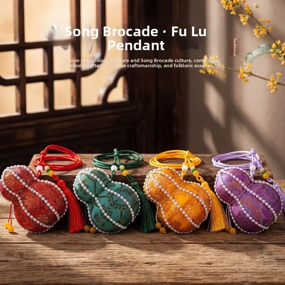 Handmade Gourd Pendant Pearl Lantern Chinese Style Traditional Craft Mid-Autumn Lantern with Tassel DIY Material Package