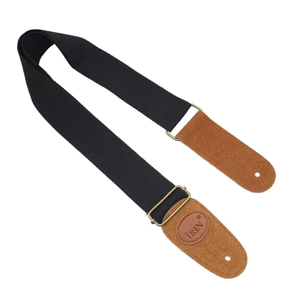 Cotton Guitar Strap Series Strap with PU Leather Ends Adjustable Guitar Strap for Acoustic Electric Bass Guitar
