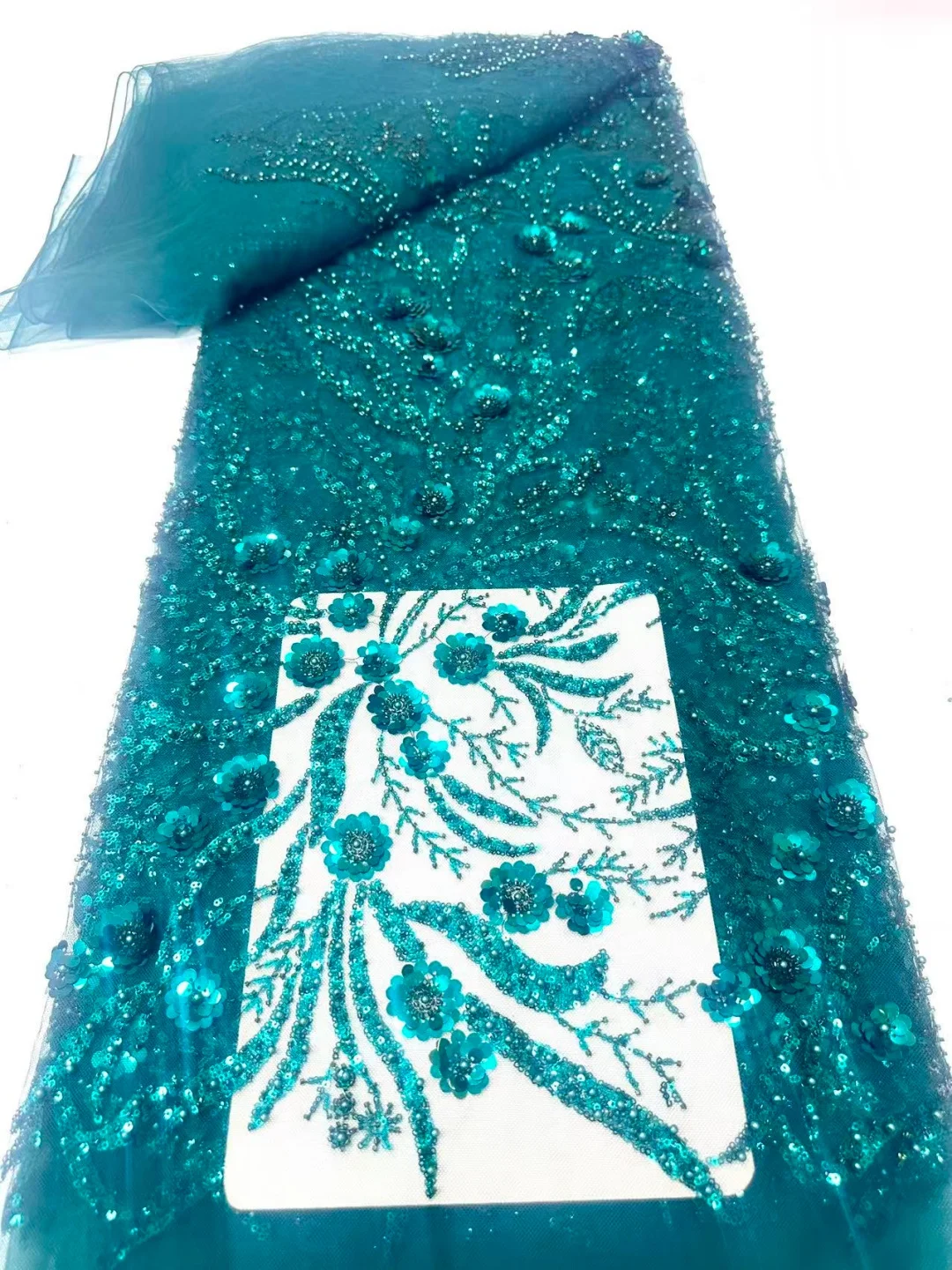 

luxury african fabrics French Tulle nigerian lace fabrics 2026 High Quality Sequins Embroidery Beads for Wedding Dresses Fabric