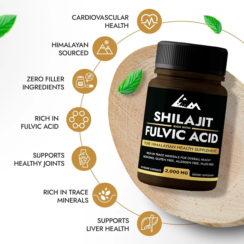 Shilajit Men's and Women's Supplements, Natural Shilajit Capsules, Rich Vitamin Acid Supplements | Rich in Trace Minerals