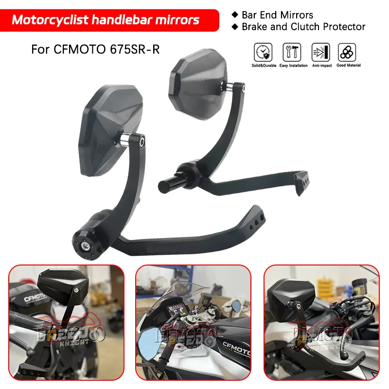 

Motorcycle Black 7/8" Handlebar Bar End Mirrors Brake and Clutch Protector Kit - For Ducati Monster 1200 S 2017-2021