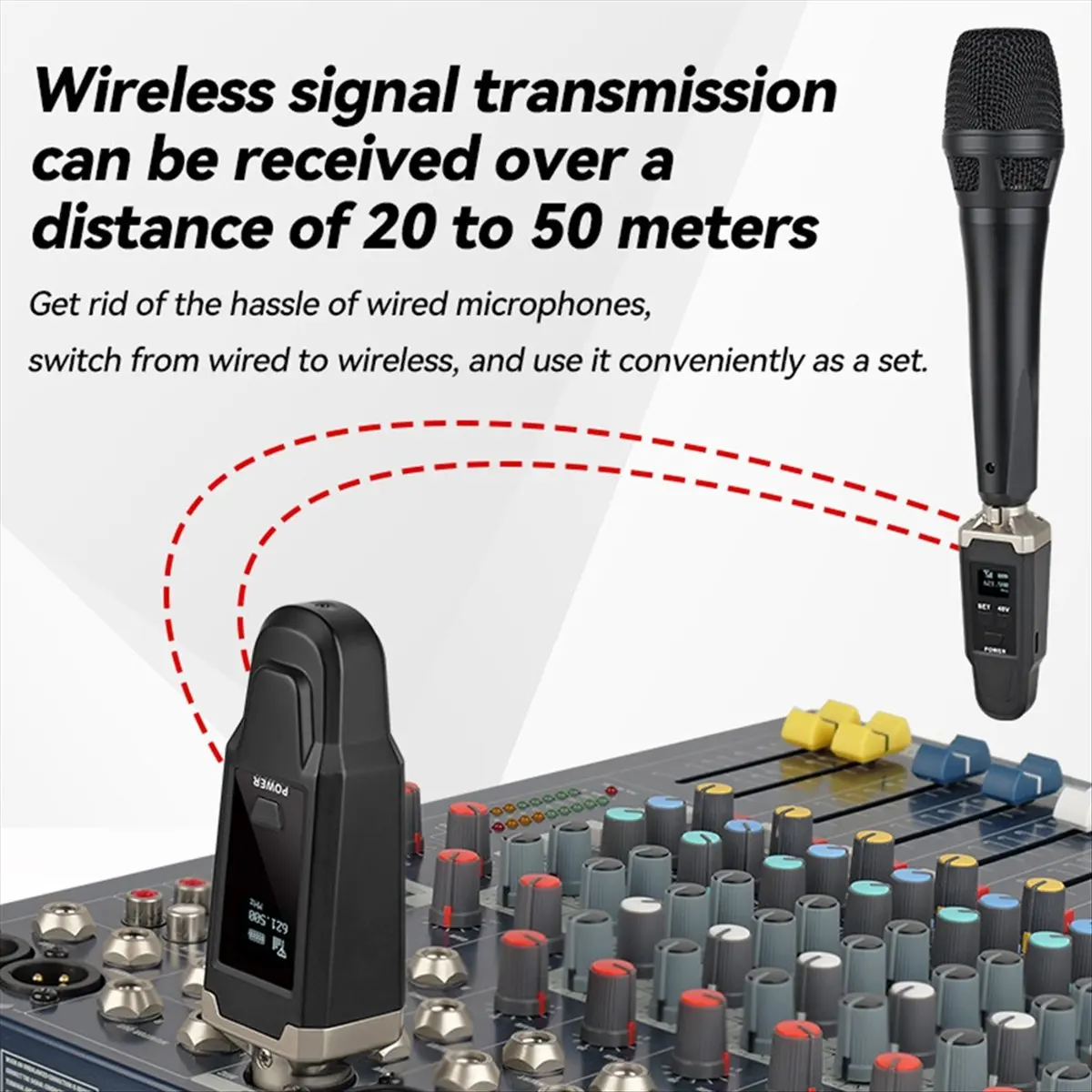 HowAA87 Microphone Wired to Wireless Microphone Receiver and Transmitter 48V Capacitive Dynamic Instrument Receiver
