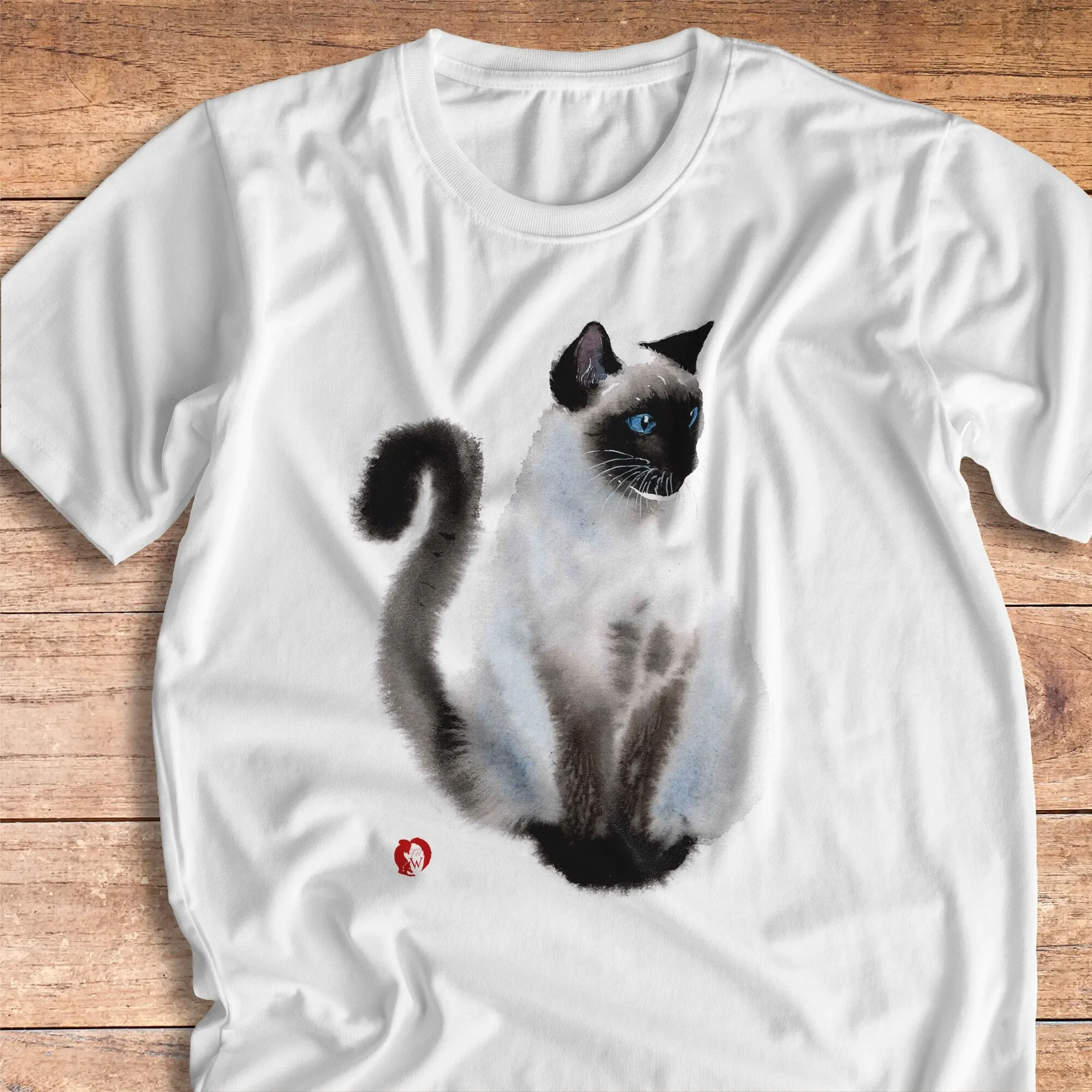 Siamese Cat T-shirt Watercolor T-shirt Cat Art Tshirt