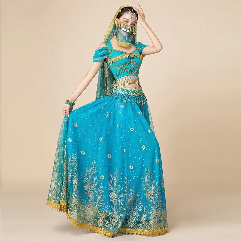

Womens Exotic Indian Dance Wear Jasmine Princess Belly Performance Outfit