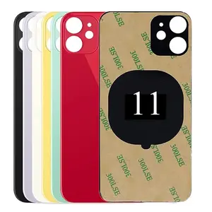 Bilashmart Back Glass+3M glue IPhone 11 Back Cover Glass Fast Replacement High Quality Housing Battery Cover Big Hole Rear Glass