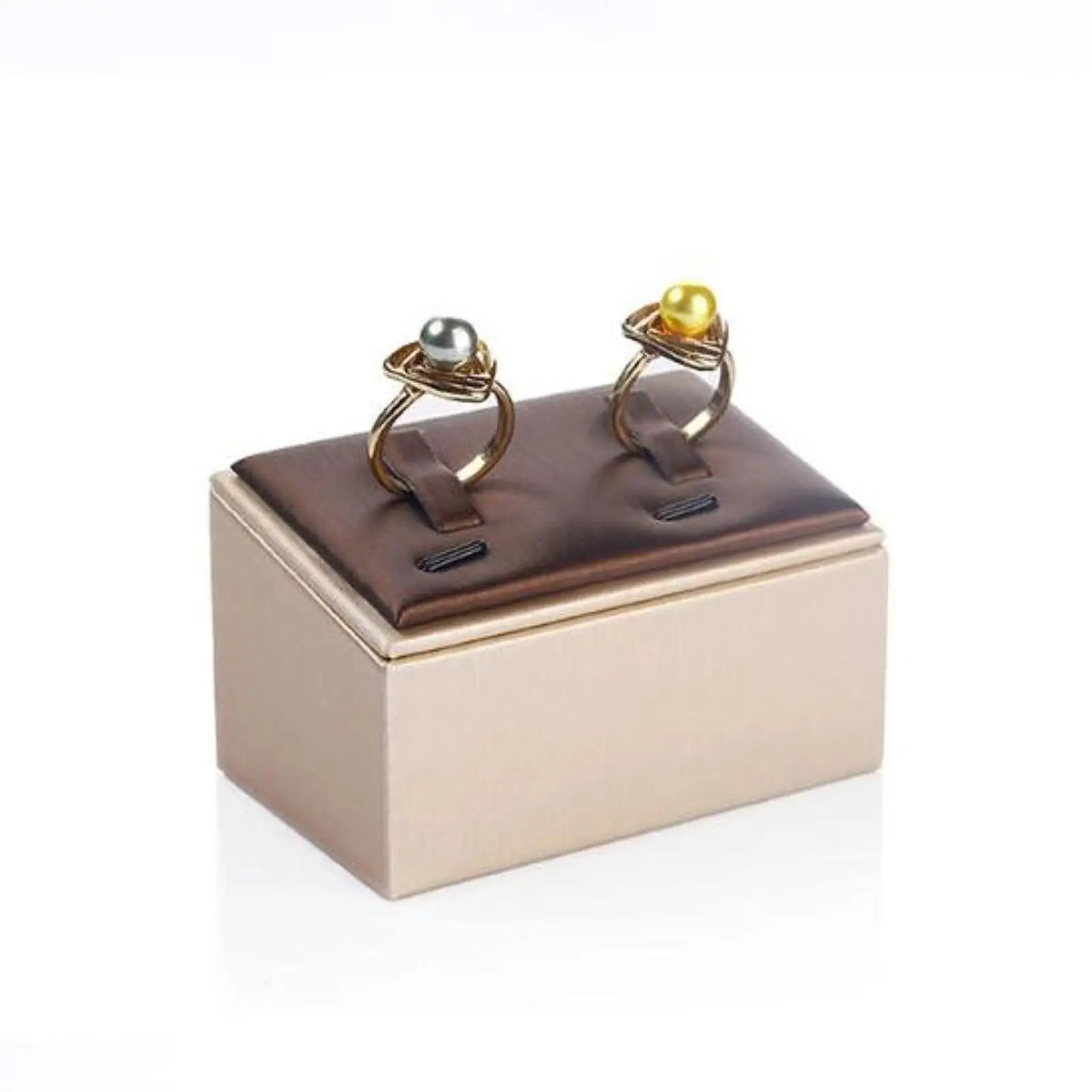 Ring Display Stand Jewelry Holder Organizer Storage Rack Brushed Leather Counter for Home Store Business Personal Gift Women