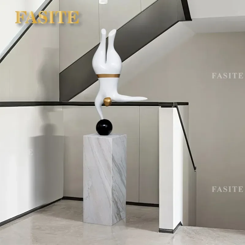 For Modern Simple Inverted Figure Sculpture Ornament White Marble Soft Decoration Sales Office Model Room Home Decor Accent
