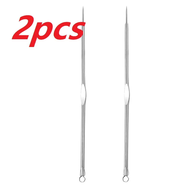 1/2 قطعة البثرة Comedone حب الشباب بثرة العيب النازع مزيل الفولاذ المقاوم للصدأ الإبر إزالة أداة الوجه العناية بالبشرة المسام الأنظف