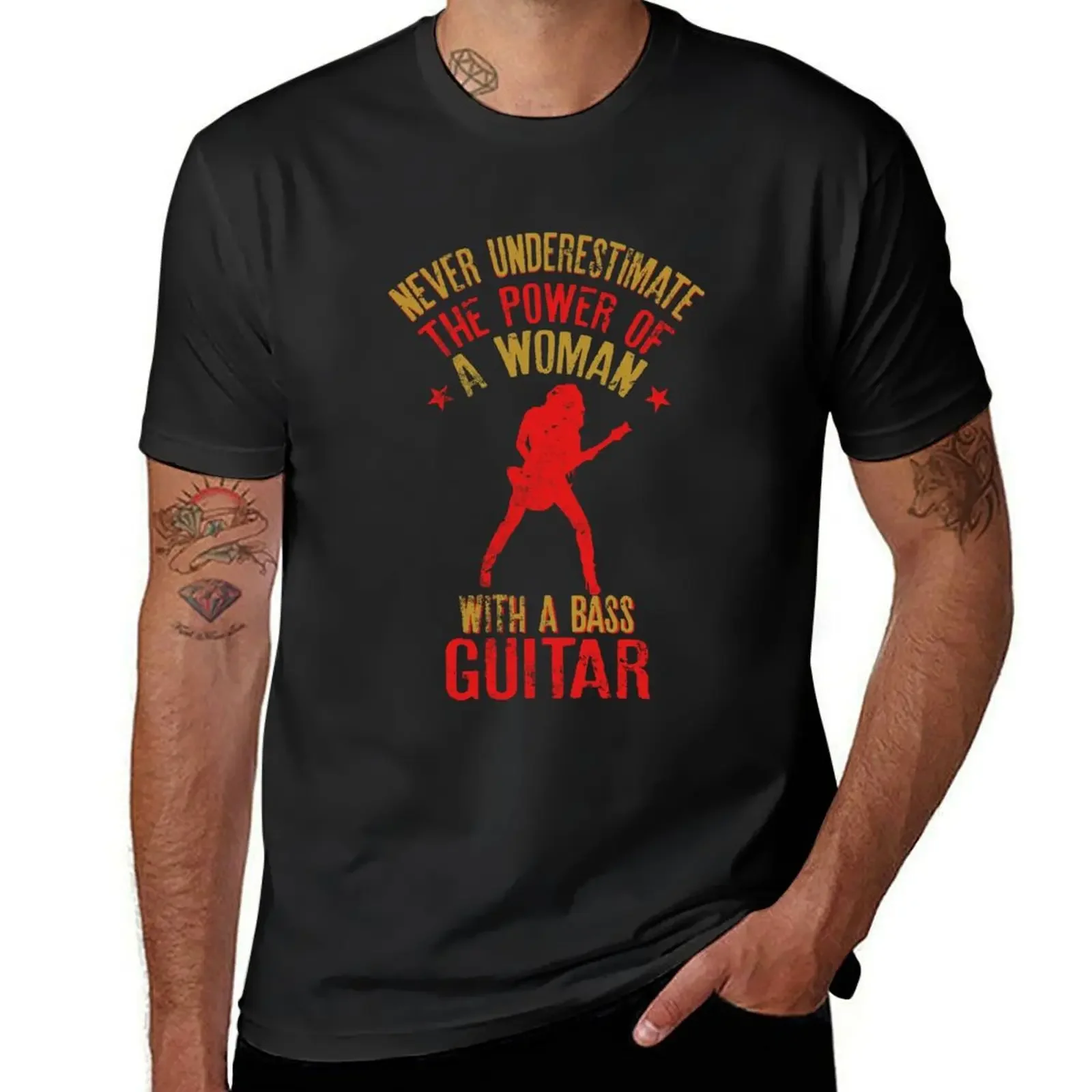 Never underestimate an Woman with a Bass Guitar T-Shirt sublime cute clothes plus size tops t shirts for men