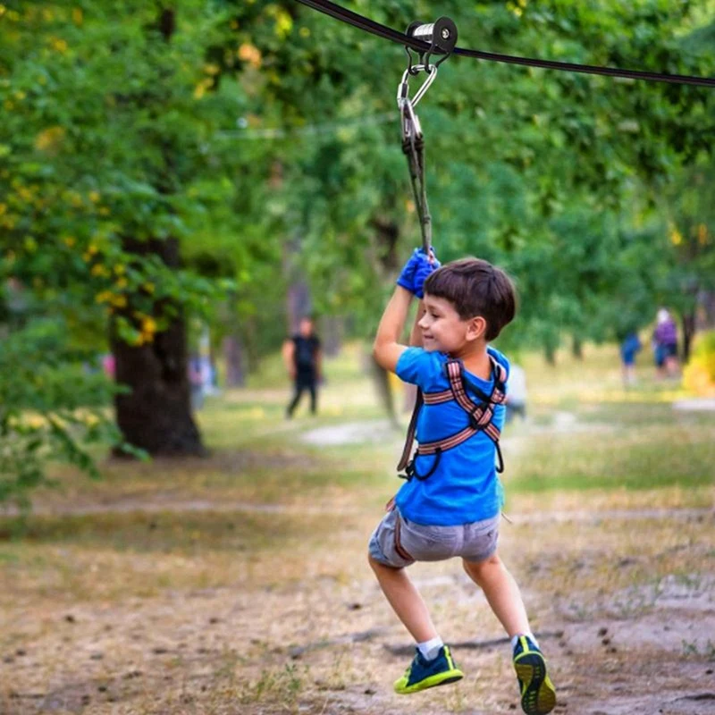 بكرة AZ-Slackline مع حلقة تسلق للأطفال في الفناء الخلفي Zipline لوازم تدريب Slackline للياقة البدنية والحديقة والحديقة