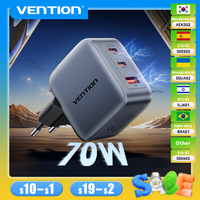 Vention 70W GaN Charger Type C Quick Charge 4.0 3.0 USB Charger For iPhone 16 15 14 Pro Macbook Air Laptop Tablet PD Fast Charge