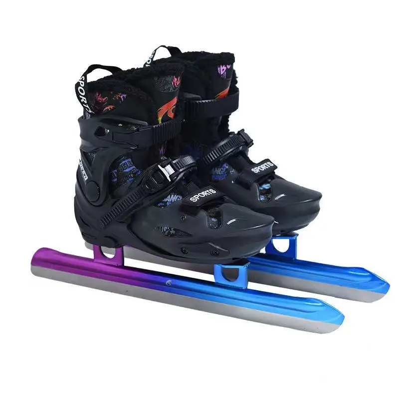 

Ice Skate Shoes Thickened Thermal Speed Sliding Skating Blade Ice Hockey Footwear Beginner Adult Teenagers Kids Telescopic Size