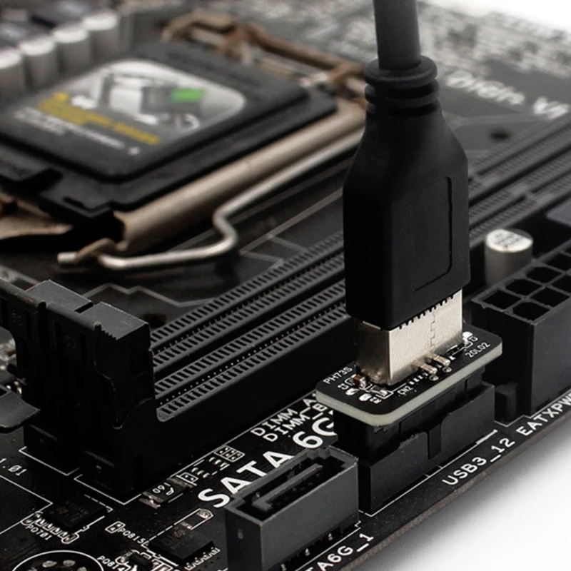 RGEEK USB3.0 19P 20P-유형 E 어댑터 USB3.0 19PIN 인터페이스 수직 설치 PC 데스크탑 컴퓨터 액세서리용 90 회전