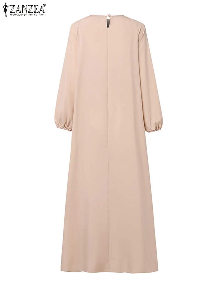 Women 2024 Autumn Dresses Muslim Abaya Maxi Robe Femme IsIamic Clothing ZANZEA Fashion Long Sleeve Casual Loose Vestidos Kaftan