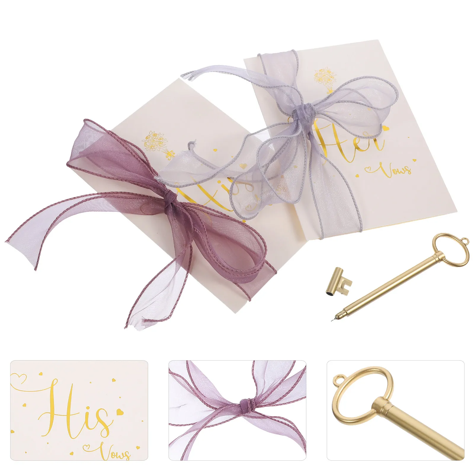 

Набор из 1 карточки для свадебных клятв с премиальной текстурой и лентой, простой и элегантный дизайн, набор карточек для клятв на свадьбу, для речи на свадебном торжестве