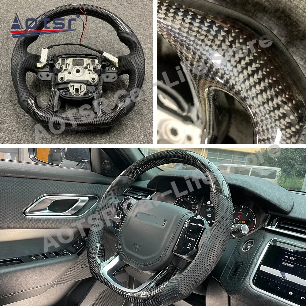 SWC Heating Car Auto Steering Wheel Assembly For Land Rover Range Rover Sport L494 Carbon Fiber Electronics Interior Accessories