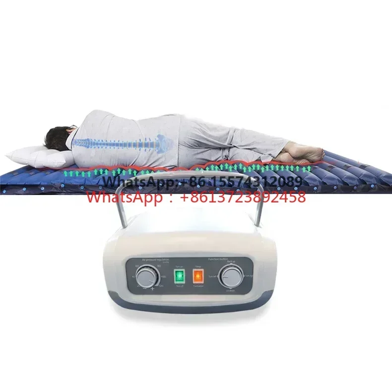 

Medical bed anti decubitus air inflatable mattress with control unit with built-in pump for turning over back rest relaxing