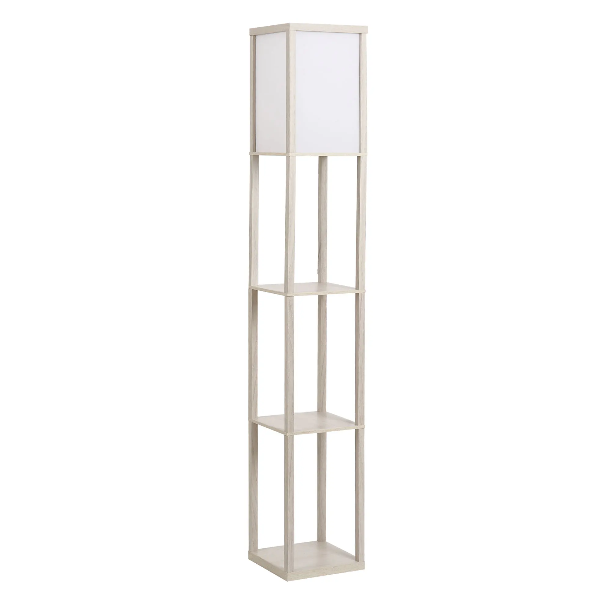 HOMCOM floor lamp with 3 shelves for bulb E27 Power Max. 40W oak and