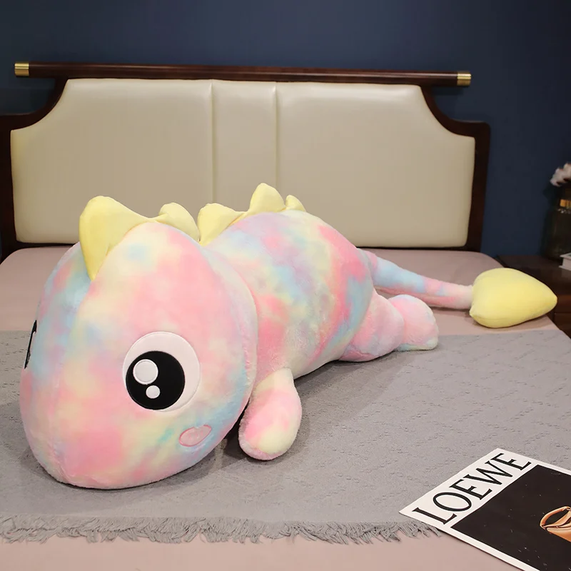 80-120cm NEW Giant Rainbow Dinosaur Plush Toy Soft Plush Stuffed Animal Dinosaur Sleep Pillow Room Decor Kids Birthday Gift