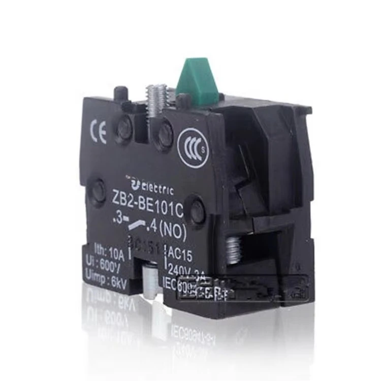High Quality Button Accessories Normally Open and Closed Auxiliary Contacts AC Electricity Type ZB2-BE101C/102C 10PCS