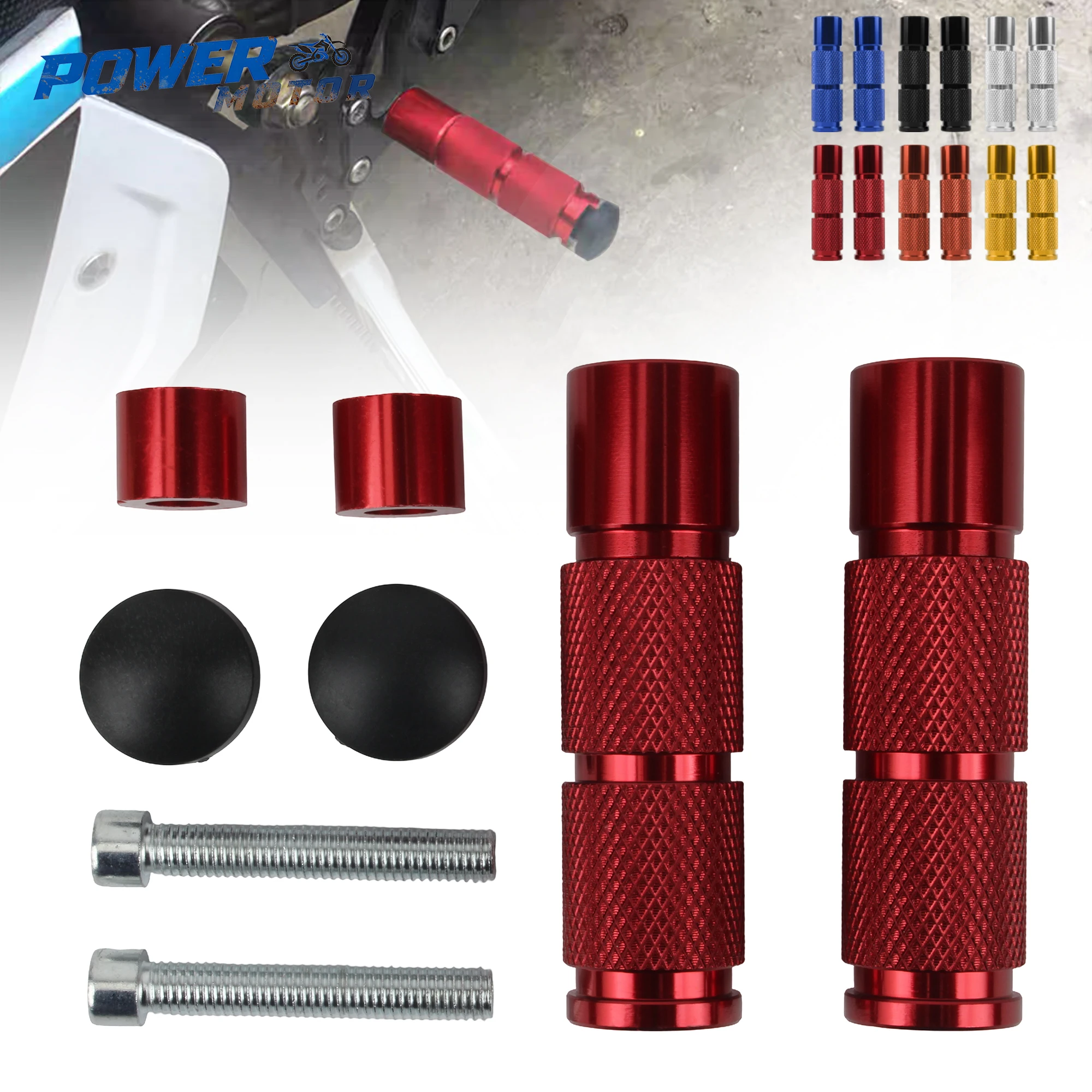 Motorrad CNC Fußrasten Roller Dirt Bike Aluminium M8 Fußpedale für Honda Yamaha KTM Suzuki ATV Universalzubehör