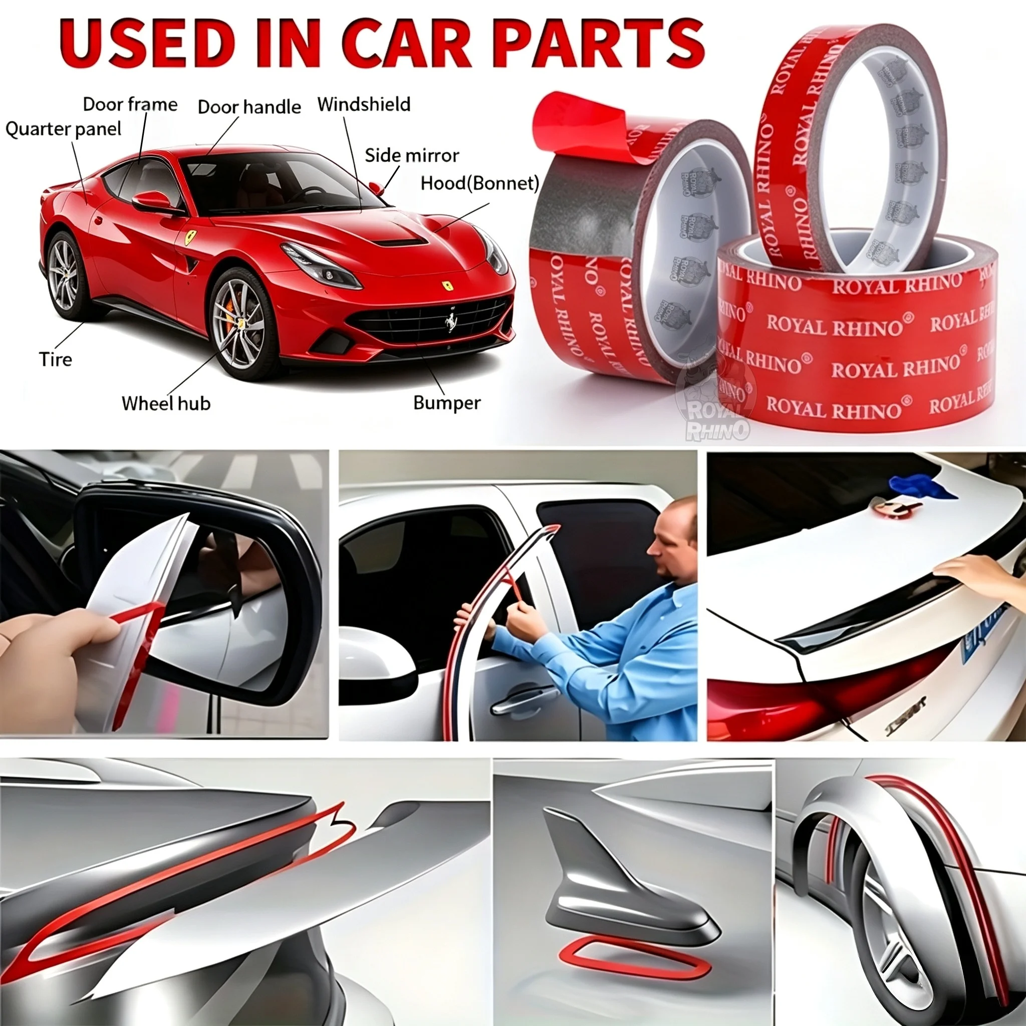 2.5M Strong Permanent Double Sided Tape Acrylic Foam Adhesive For Car Home Indoor Outdoor Decor Waterproof High Temperature