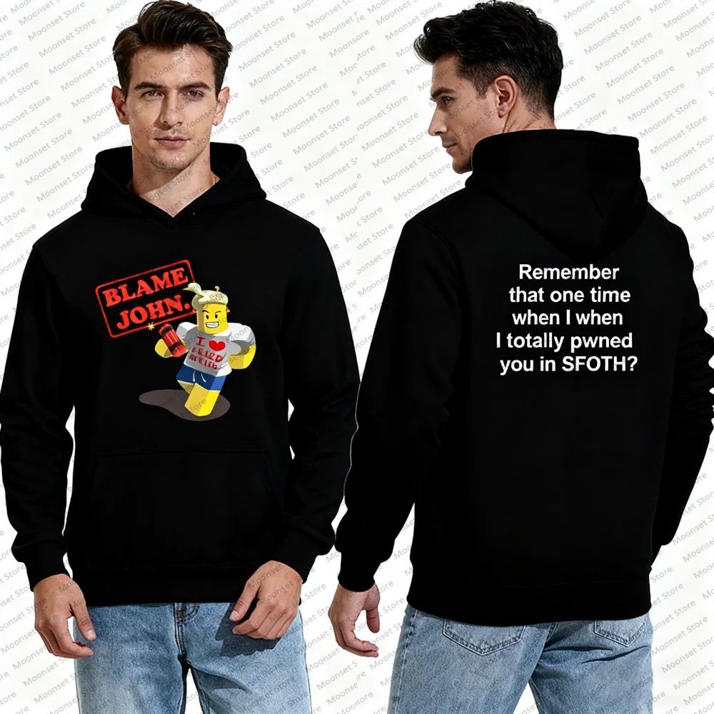 

Толстовка с принтом Blame John, осенне-зимняя толстовка, мужская повседневная толстовка с круглым вырезом и длинными рукавами, пуловер, женская толстовка, детская толстовка