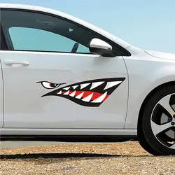 2 Pack Shark Teeth Mouth Decals Sticker Helmet Graffiti Car Kayaks