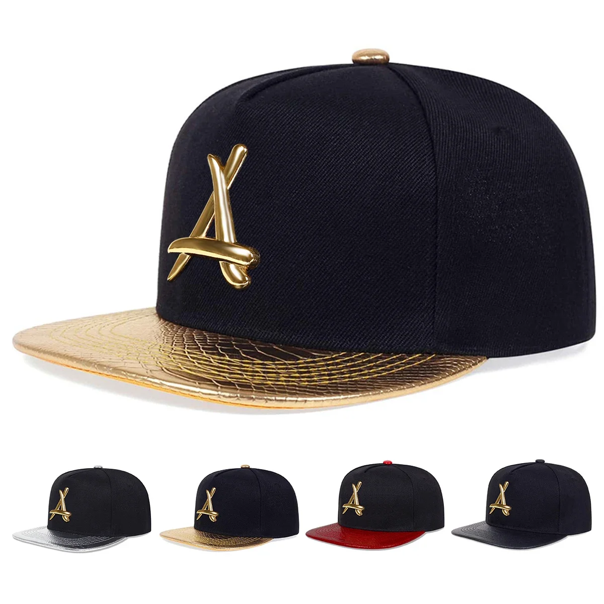 Unisex Hip-Hop-Kappen mit A-Buchstaben-Label für Frühling und Herbst, Verstellbare Outdoor-Baseballmützen, Trucker-Caps, Sonnenschutzhüte