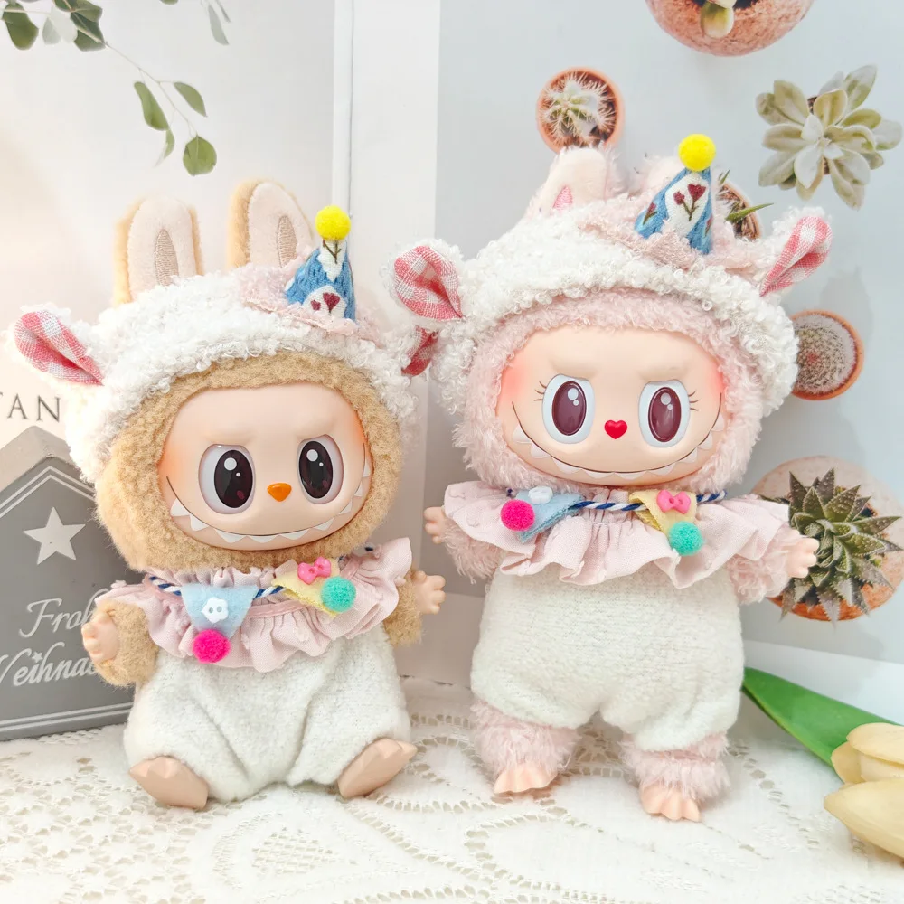 

Одежда для LABUBU, милая одежда для дня рождения, одежда для ягненка, 1-го, 2-го, 3-го поколения, 17 см, Labubu, сидячая вечеринка, кукла ручной работы, наряд высокого качества