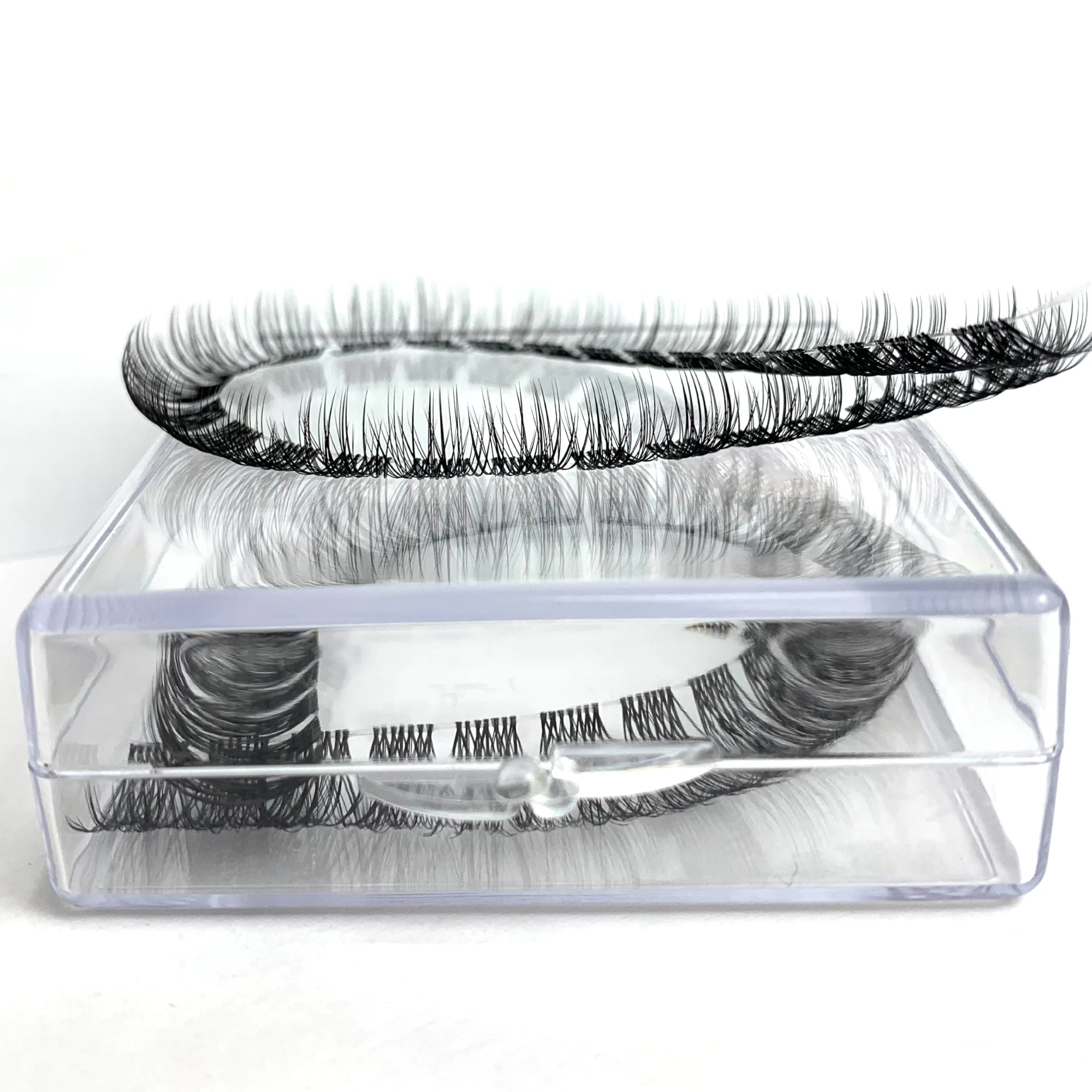 

Hand Made Eyelash Extension Segmented Lashes Dramatic Lash Bundles Soft Ribbon Strip Eyelashes Makeup transparent terrier Lashes