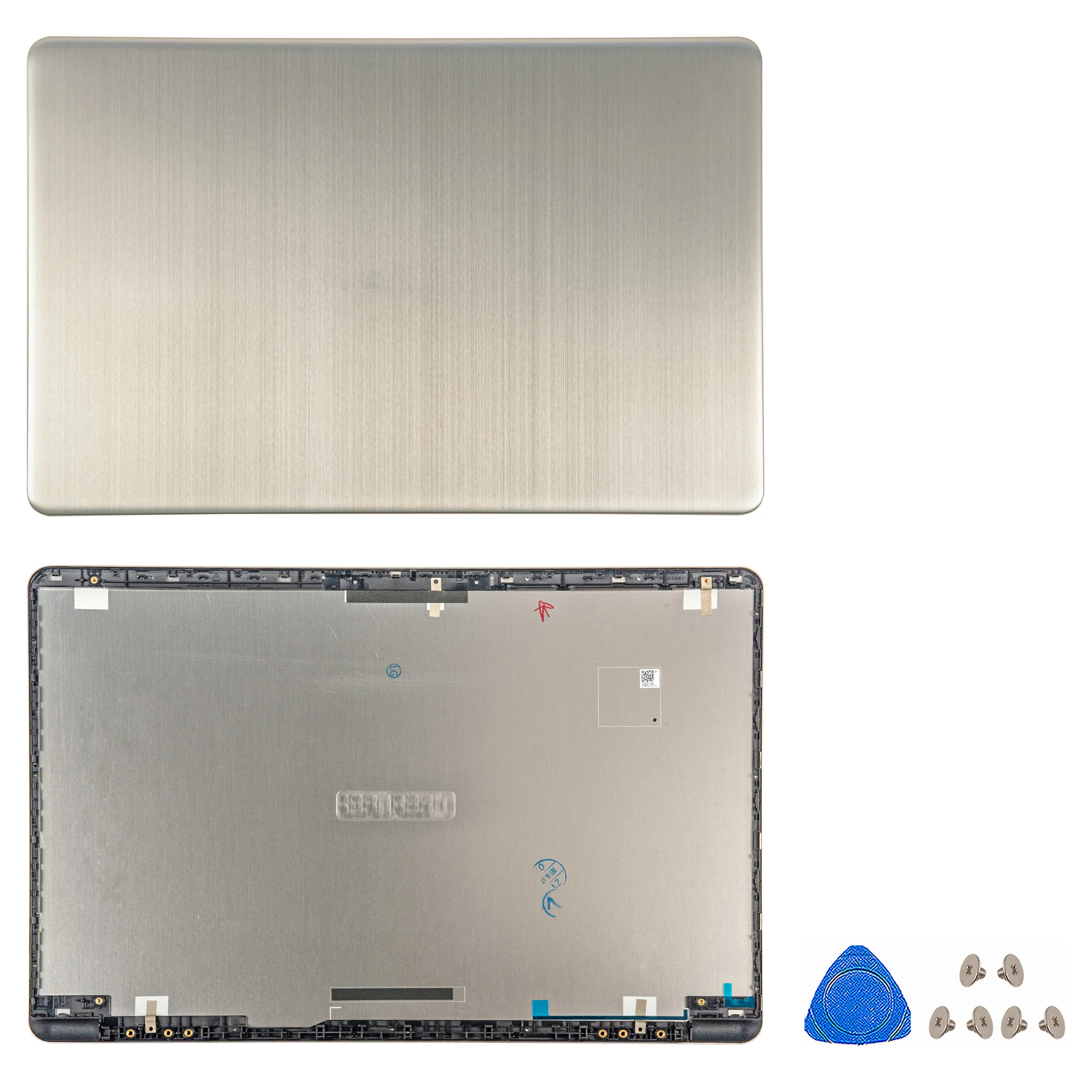 Imagem -02 - Caixa da Caixa do Portátil para Asus Caixa do Metal para Vivobook S510u A510 A510u X510 F510u S510 F510 Lcd Tampa Traseira Dobradiças Cinza Ouro Novo