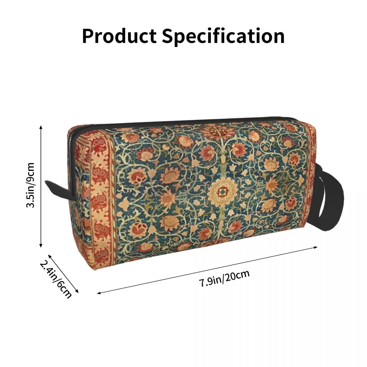 Bolsa de maquiagem Dopp para mulheres, organizador cosmético, kit de higiene pessoal, estojo de lápis de beleza, Holanda, Park William Morris