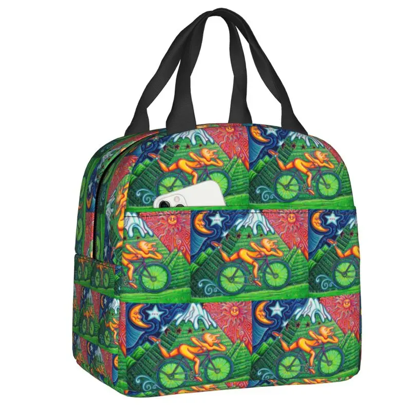 Albert Hoffman LSD Bicycle Day Insulated Lunch Bags for Work School Acid Blotter Party Portable Thermal Cooler Lunch Box