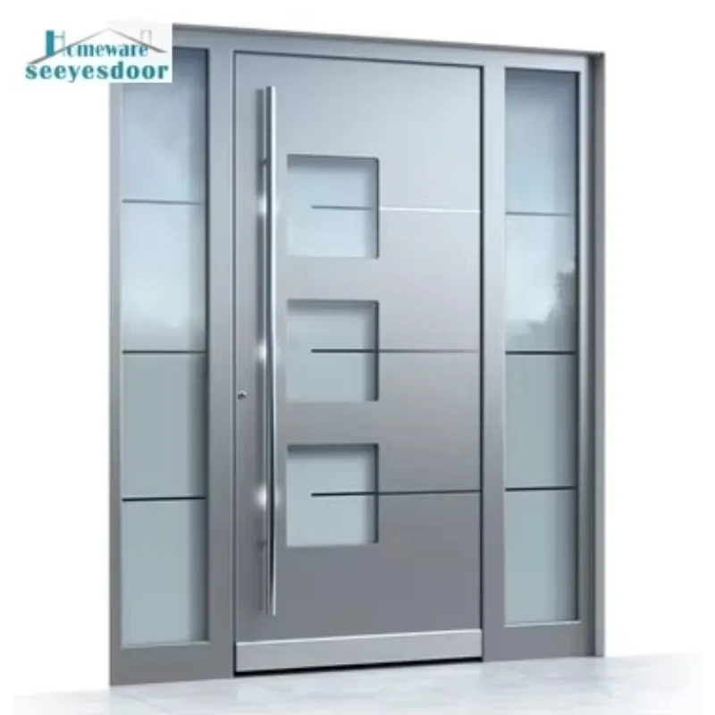 أبواب أمان أمامية أمامية من الزجاج البلوري المعدني الحديث من Seeyesdoors للفيلا