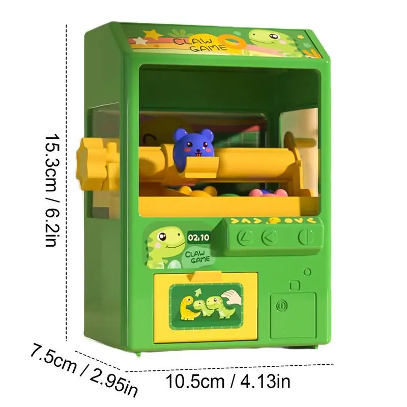 Mini Candy Claw Machine Game With Light And Music Cartoon Capsule Grabbing Catcher Toys Coin Operated Play Game Toy For Kids