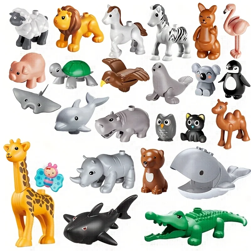 

25pcs Big Size Figure Animals Block Farm Series Big Particles Building Blocks Animals Series Toys for Childrens Kids Party Gift
