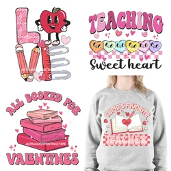 Retro Distressed Loved Teacher Mama Valentine Teaching Sweetheart DTF Heat Transfer Stickers Printing Ready To Press For Clothes