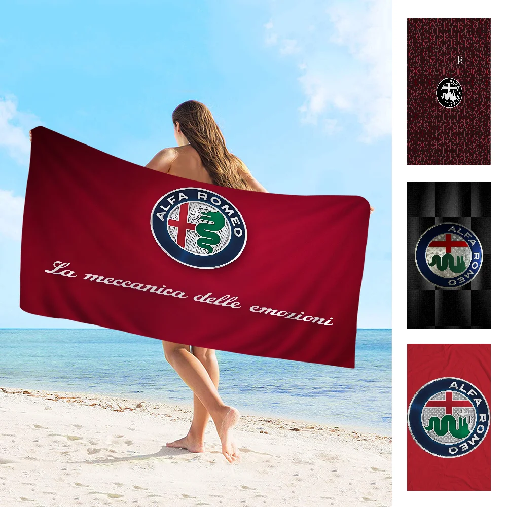 Alfa R-Romeo Logo Big Microfiber Beach Towels Quick Dry Towel Sand Beach Towels Pool Towel for Travel Swim Pool Yoga