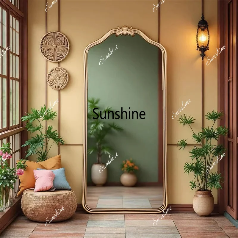 French style ground Large floor mirrors full body Light makeup mirror wall mirrors art bathroom decor Room decoration decor