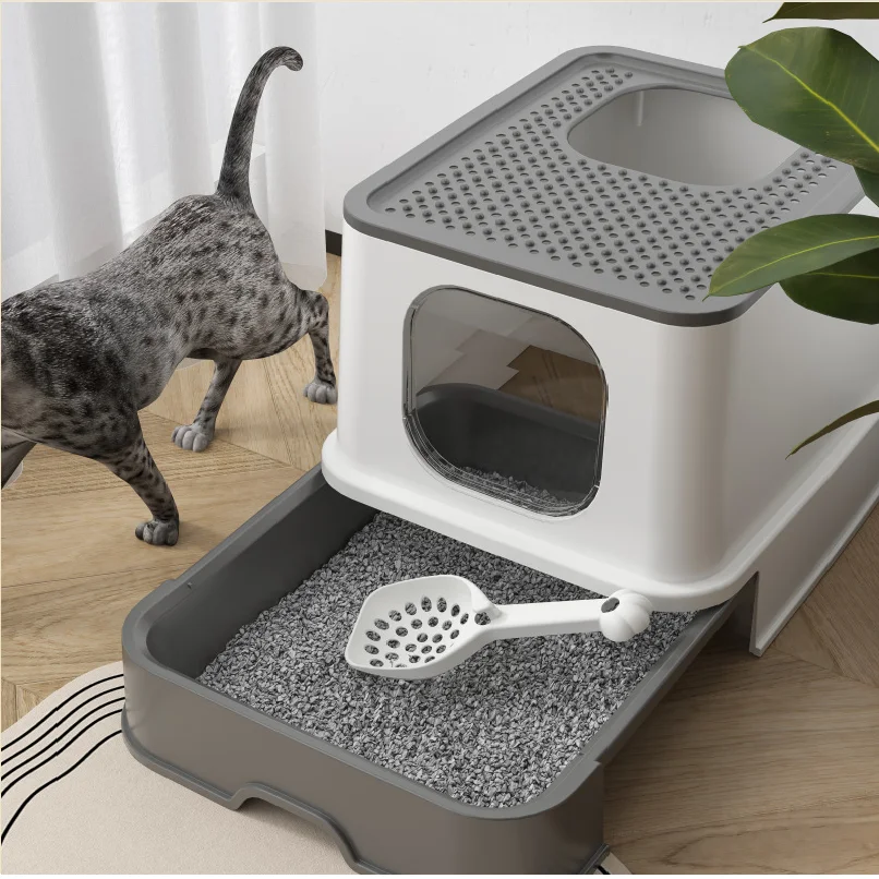 Oversized litter box fully enclosed oversized odor-proof easy to clean cat toilet Cat pet supplies