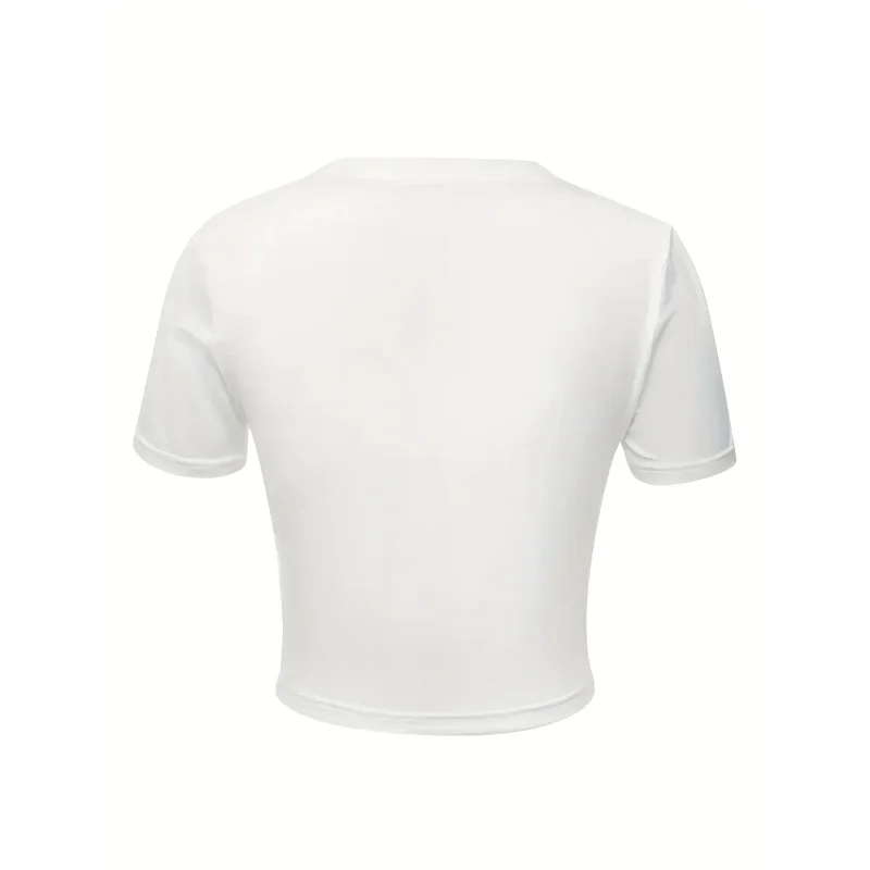 Women Y2K Not Flirting Just Hot And Talking Letter Print Crop T Shirt Slim Fit Short Sleeve O Neck Navel Tee Summer Casual Stree