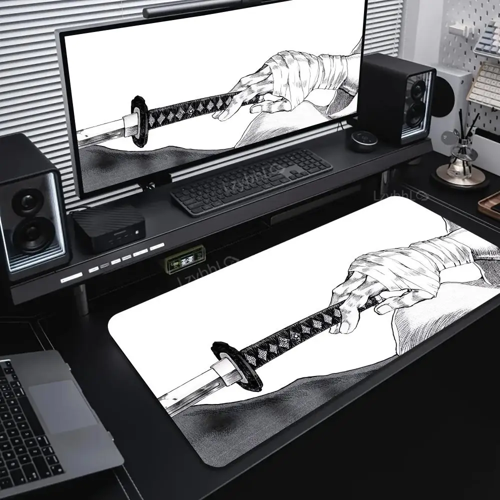 

Japane Samurai Sword Mouse Pad Large Computer Office Game Table Mats XXL Rubber Anti-slip Gaming Keyboard Mousepad Long Desk Pad