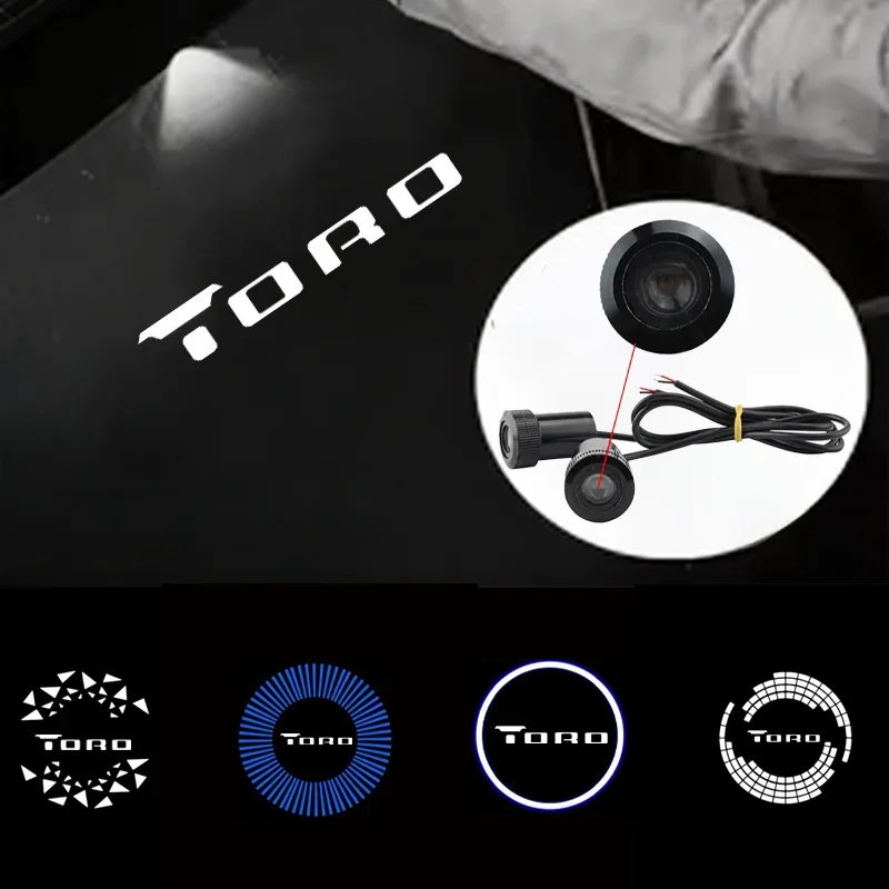 2Pcs For Fiat TORO Logo Ultra Bright LED Car Door Ghost Shadow Projector Light Welcome Courtesy Lamp Logo Styling Accessories