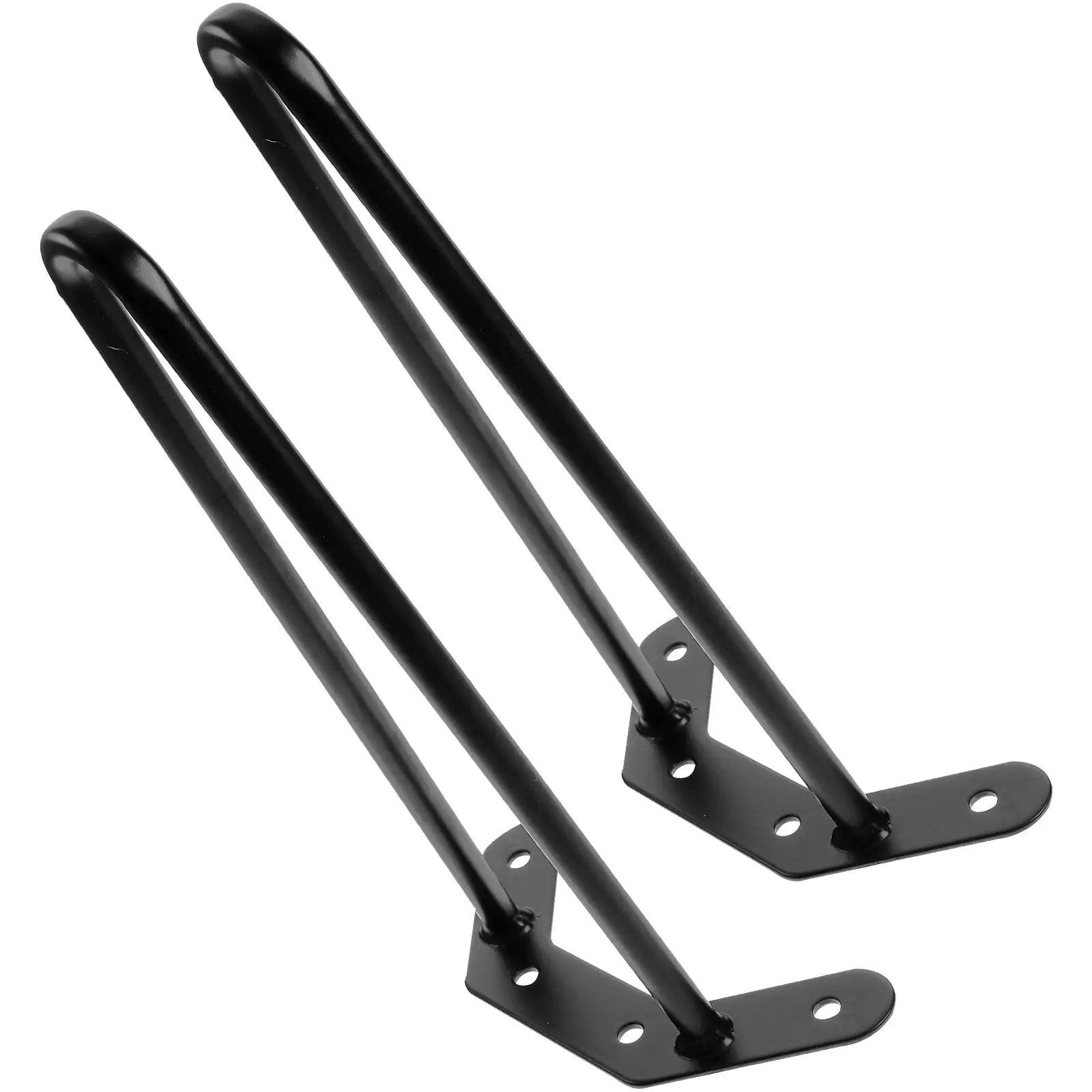 

2pcs Hollow Metal Table Legs Base 250mm Black Height Easy Install Replacement Furniture Desk Bench Leg