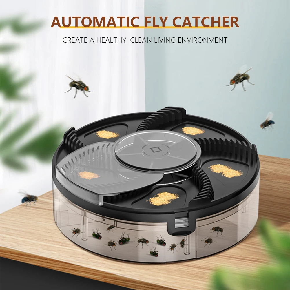 Automatic Fly Control Repeller Insect Pest Catcher High Efficiency Rotating Fly Catcher Home Kitchen Flytrap Rechargeable/Plugin