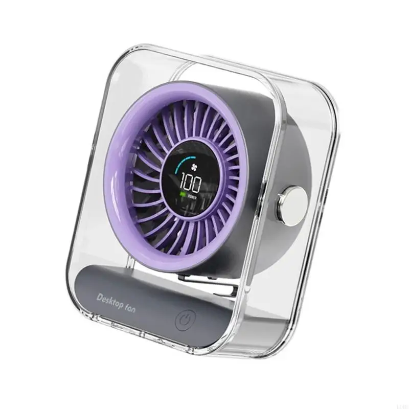 Wall Mountable Digital Display Fan ABS Texture for Travel Office and Indoor Use