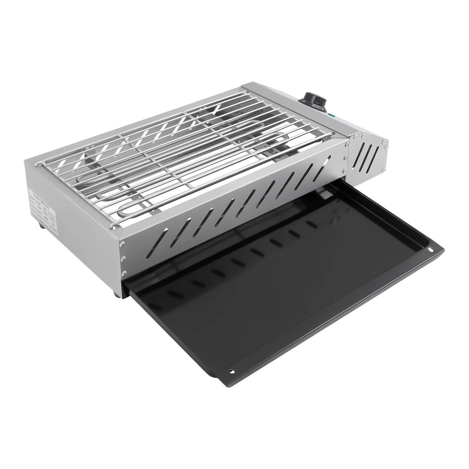 Electric Barbecue Grill 110V 1800W U-shaped Heating Tube 122-572°F Adjustable Temp Stainless Steel Countertop BBQ Griller Adjustable Temp Indoor Electric Griddle For Home Patio Backyard