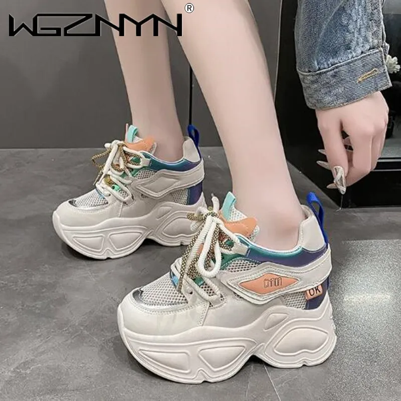 

Women's Shoes Running Sneakers Fashion Outdoor Platform Footwear Walking Heightening shoes Women Casual Travel Mesh Sports Shoes