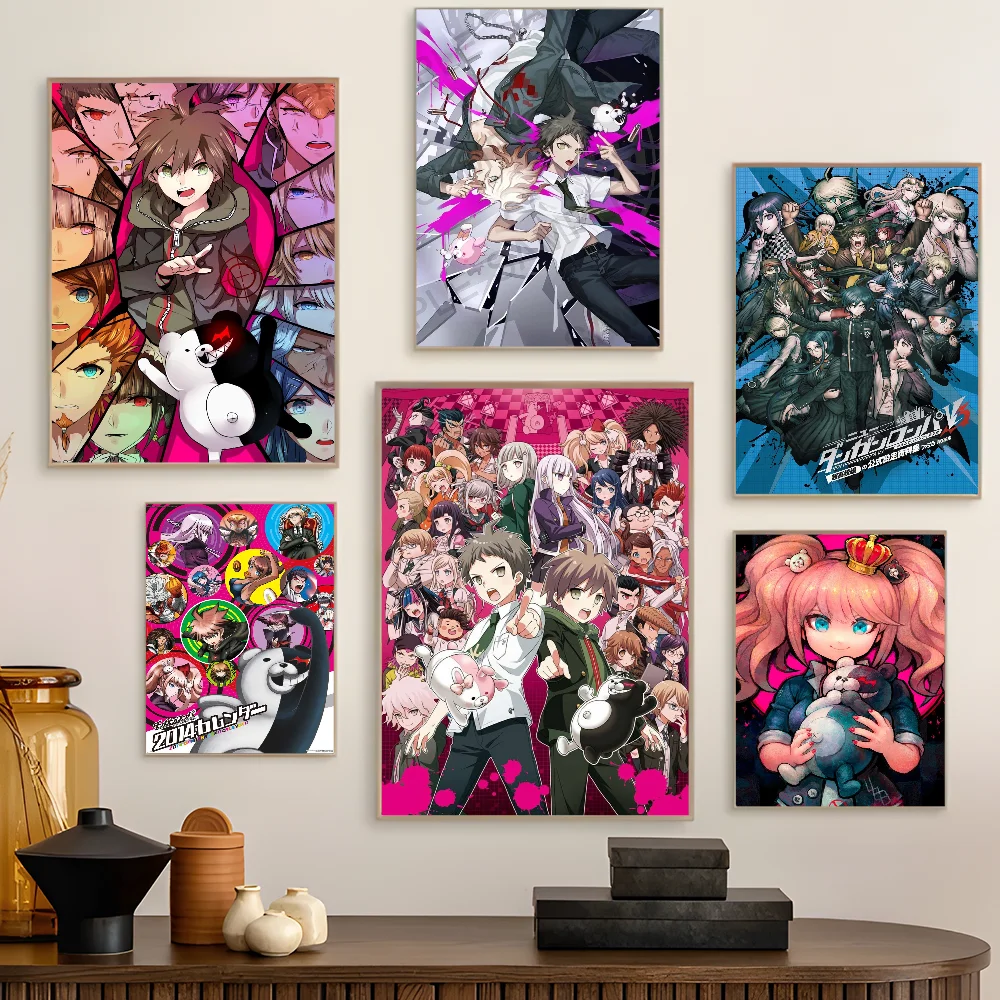 Classic Anime Game Series Danganronpa Anime Posters Sticky HD Quality Wall Art Retro Posters for Home Kawaii Room Decor